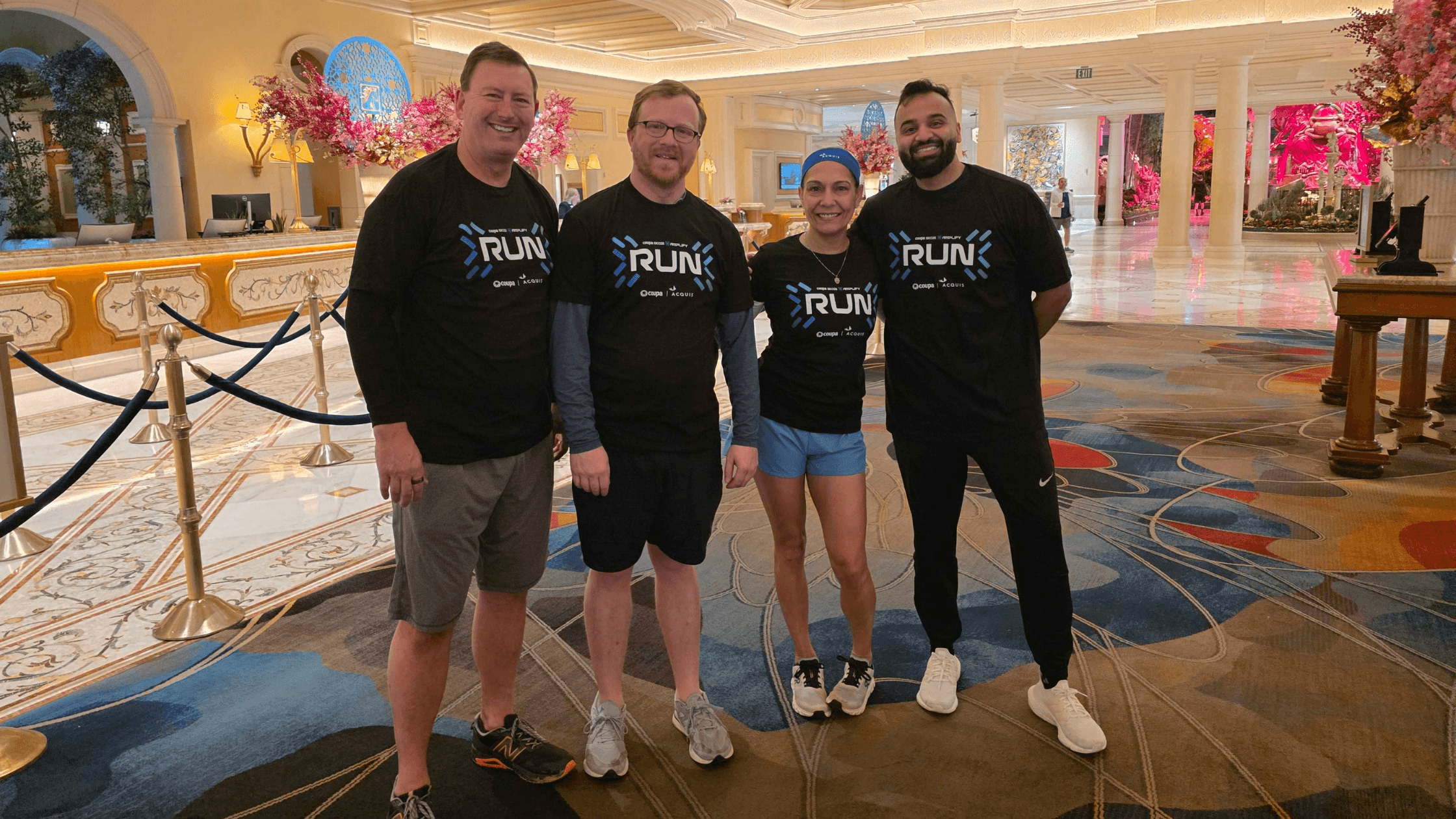 acquis team members dan powell, tyson moore, niki dorsey, and usman ahmed for coupa sko run 2026